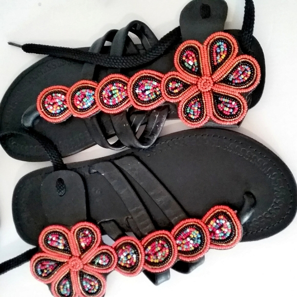 African Leather Masai Sandals. - Picture 2 of 2
